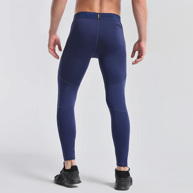 Wholesale GYM Leggings Blank Reflective Running Fitness Pants Pocket Skin Tight Leggings Men