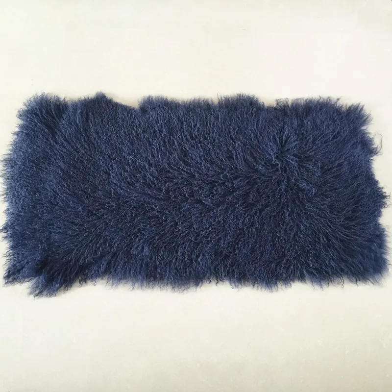 Wholesale Long Hair black Mongolian Rugs Genuine Tibetan Lamb Fur Plate
