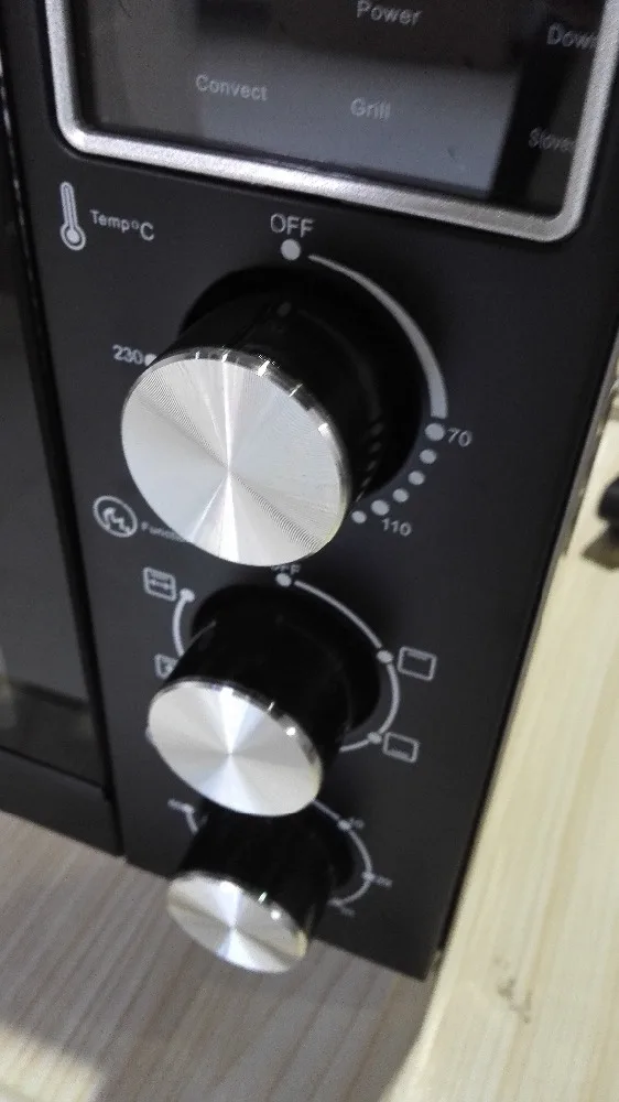 CE RoHS LFGB A13 double glass black portable smart digital pizza bread chicken bake roaster electric salamander/toaster oven