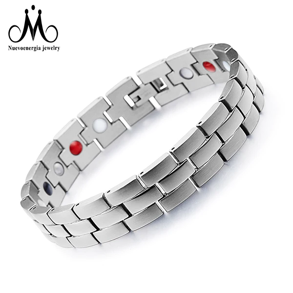 4 in 1 Ion Titanium Energy Therapy Magnetic Germanium Bracelet Men Jewelry