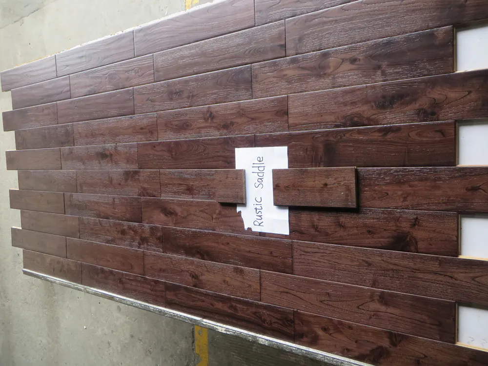 Prefinished rustic asian teak (Robinia) solid hardwood flooring Indoor modern Traditional Design ABCD Brushed Wood USA Market