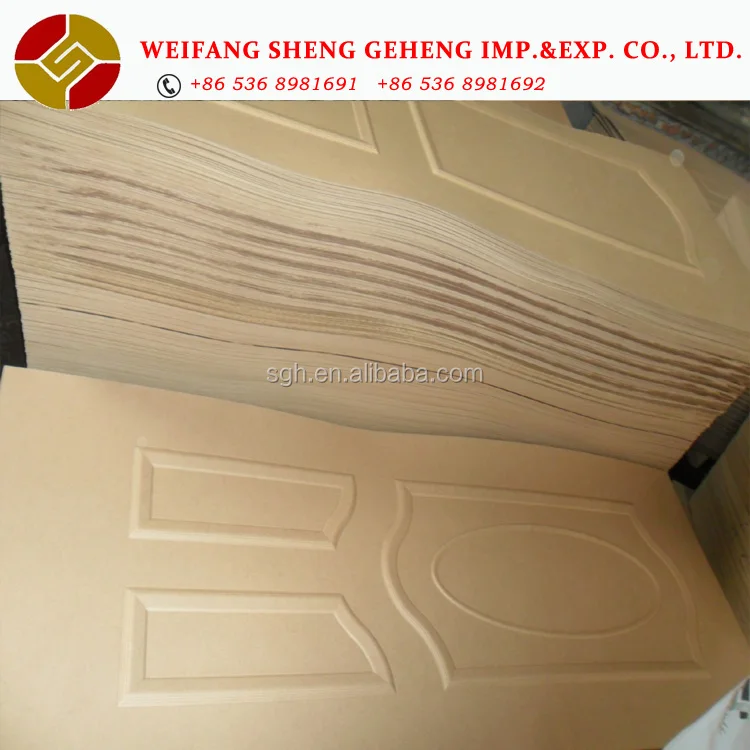 750x850x950x1050x2150x3mm chinese Ash/Teak/White Oak veneer HDF doorskin product E1 glue from Linyi city