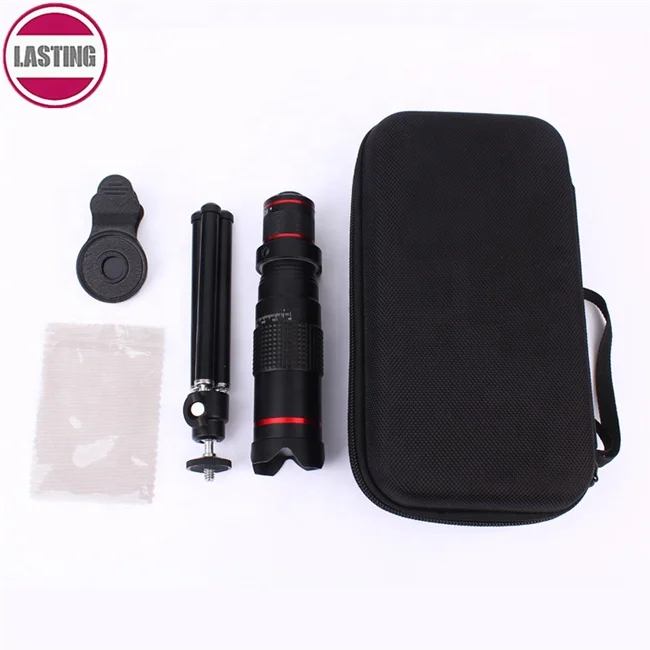 Christmas gift mobile phone monocular 22X HD zoom monocular telescope with black kit pouch and with telescopic tripod for hiking