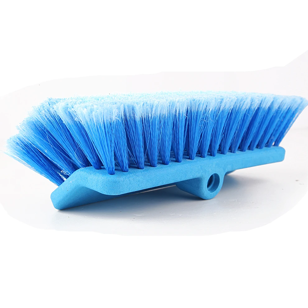 Soft bristle telescopic flow through car wash brush
