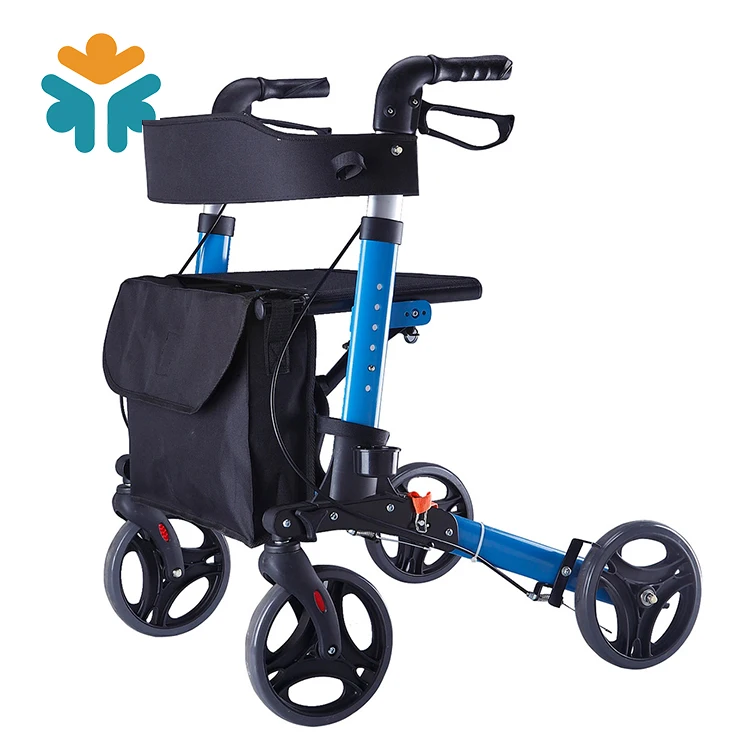 Cheap Light Weight Foldable Adult Aluminum Hospital Walking Frame Rollator