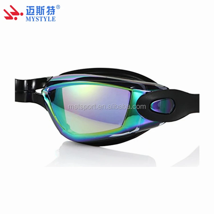 Adult swimming goggles with ear plugs and nose piece mirror swim goggles for swimming training