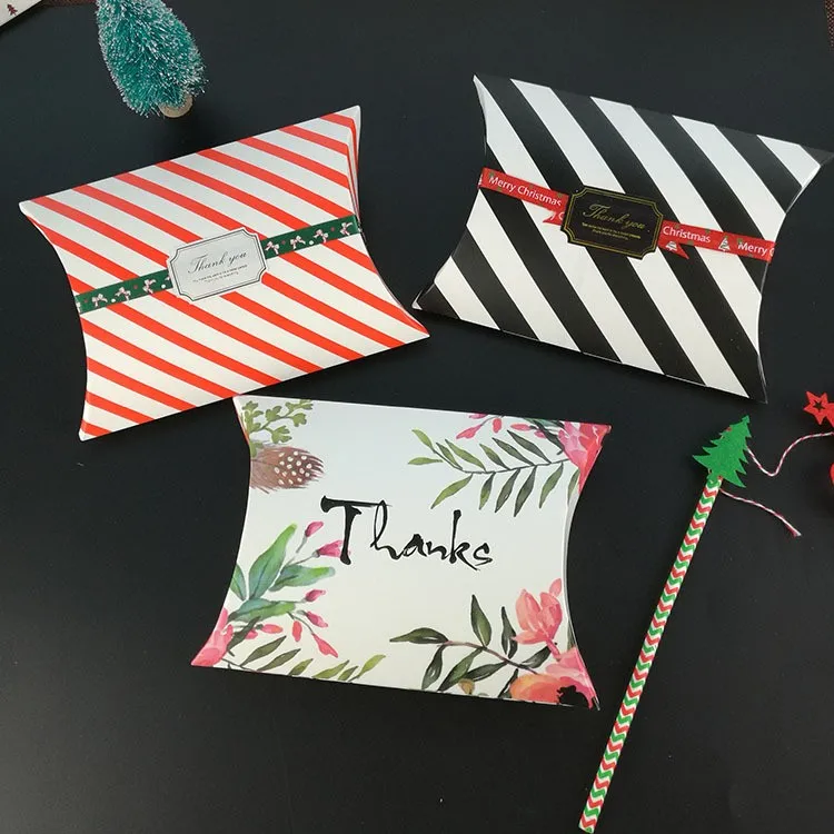 Упаковочная коробка для наращивания волос, коробка для подушки в форме рождественской подушки, Подарочная коробка для конфет