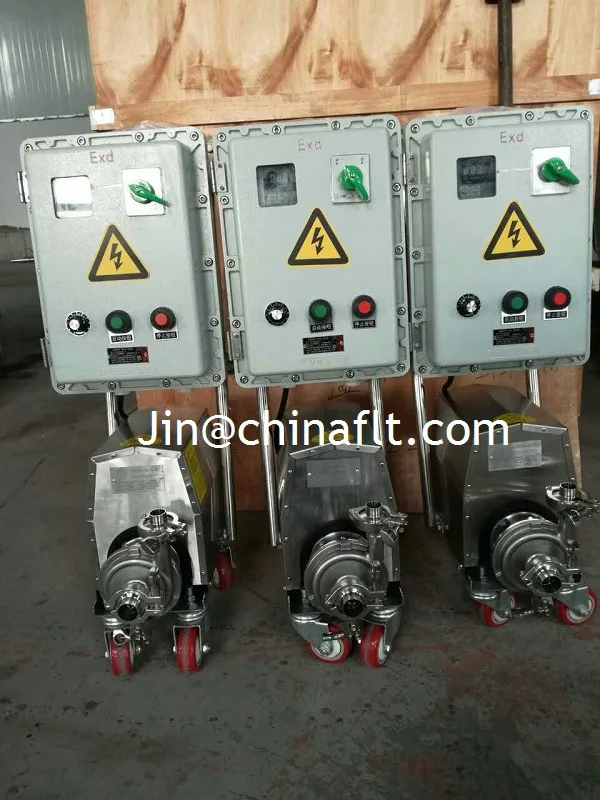 stainless steel sanitary removable centrifugal pump with cart and caster