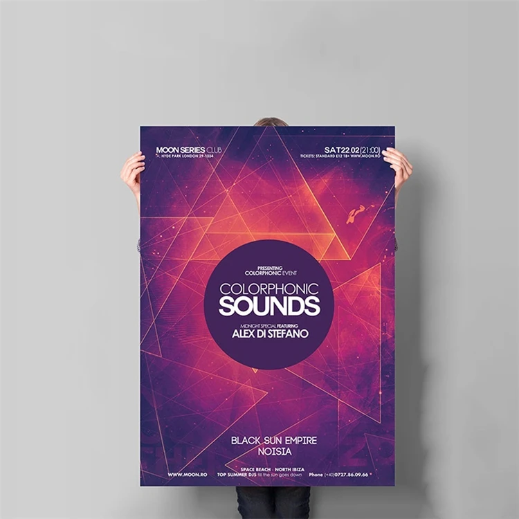 Chinese Cheap Custom Logo 3d Size Advertising Color Big Art Flyers Posters Design Printing