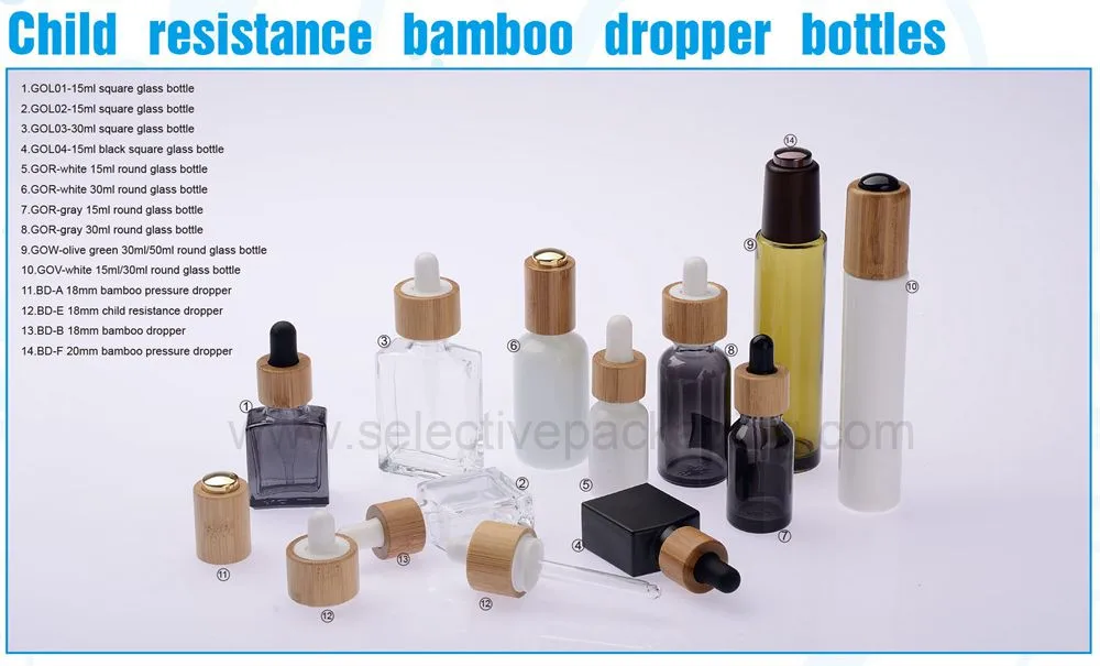 15ml 30ml square cooking smoke oil childproof cap glass childproof dropper bottle