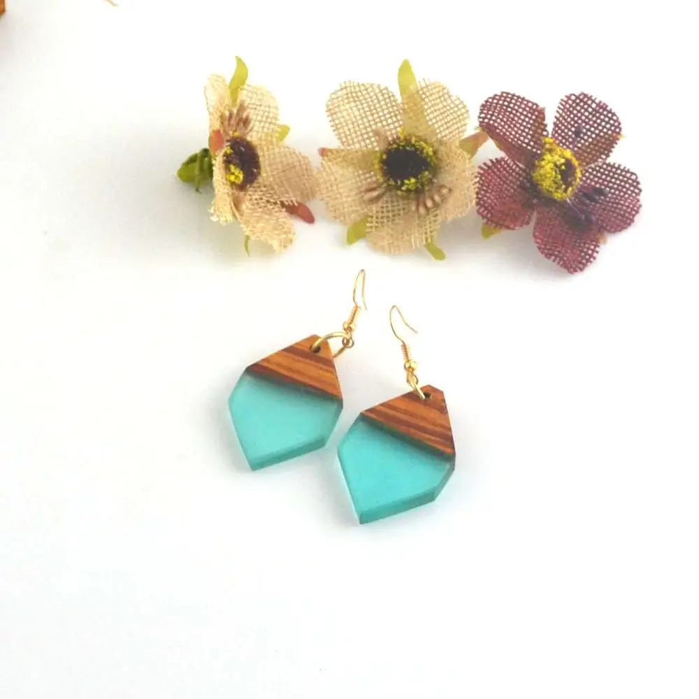 antique jewelry natural wood resin glitter resin earrings wholesale womens costume resin jewelry