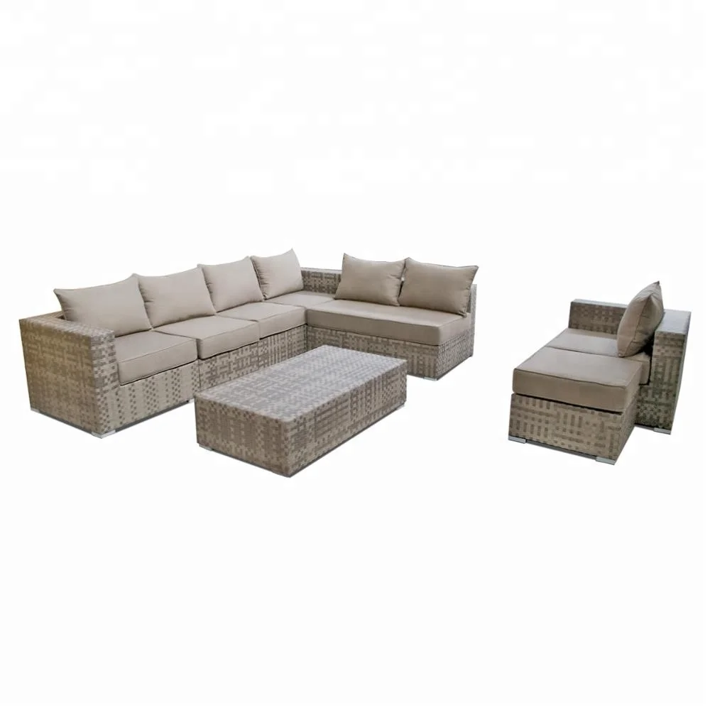 Leisure Touch Patio Aluminum Frame Modern Outdoor Garden Furniture Sofa Set (60579206017)