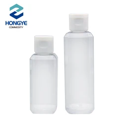 Travel Size 2oz Clear Plastic Empty Bottles with Flip Cap 60ml 100ml cosmetic square  bottle