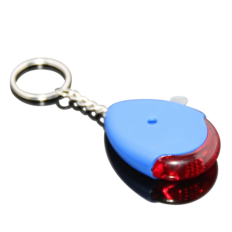 
Water Drop Shaped Plastic Keyfinder ABS Whistle Voice Control Electronic LED Alarm Whistle Key Finder Keychain 