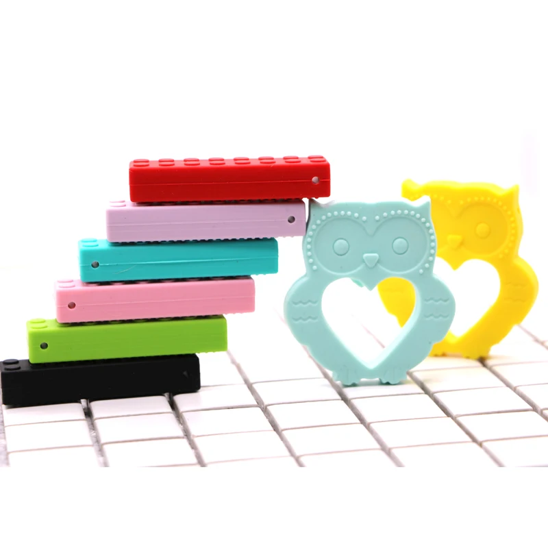 Food Grade Friendly Animal Owl Teether Silicone Baby Soft Toy Silicone Pendant Teether