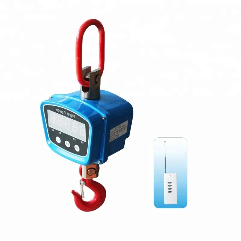 Housing Digital Crane Scale / Hook Hanging Scale 2 Ton Ocs Aluminium 6v4ah Lead-acid Rechargeable Battery OEM LED 150%F.S. 8~10m