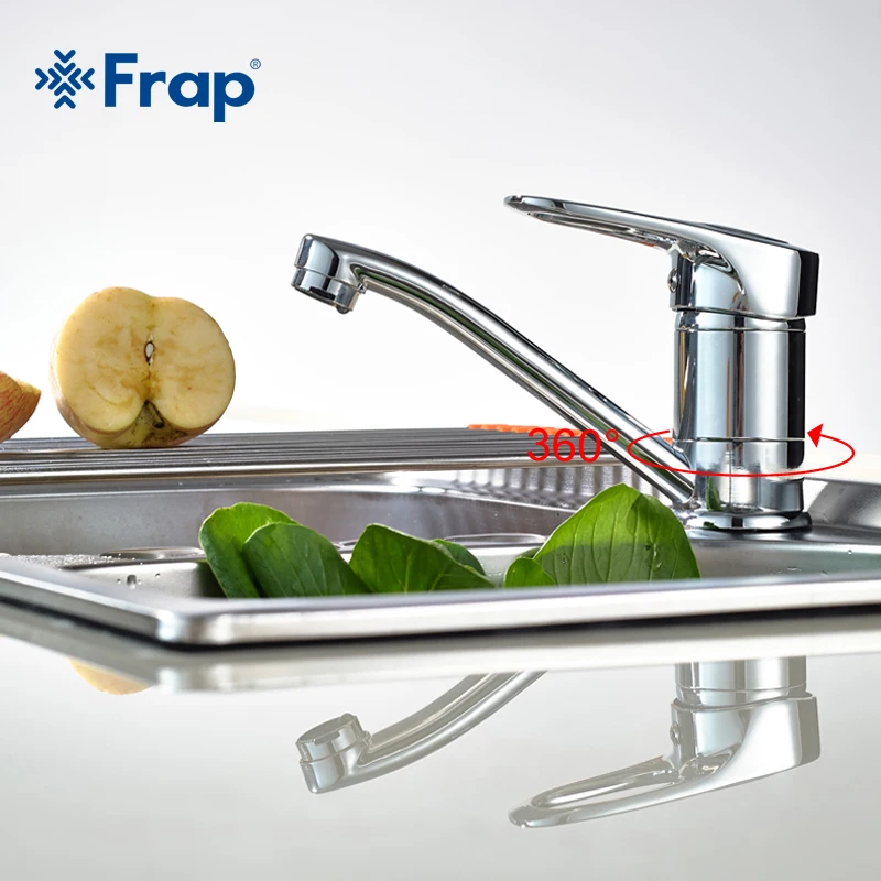 Frap UPC Single Handle Kitchen Faucet 360 Rotating Chrome Finished Cold and Hot Water Mixer F4504
