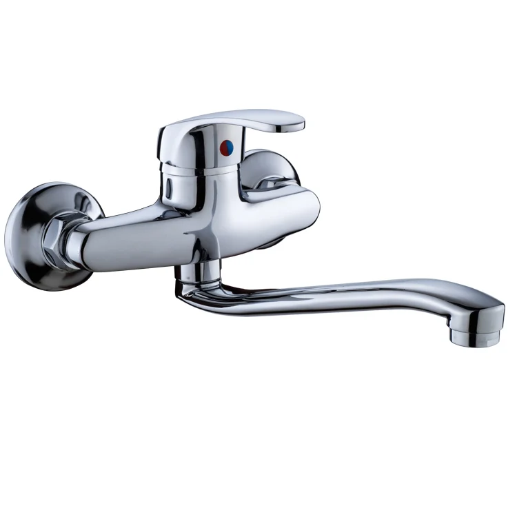 zinc body wall mounted kitchen faucet Stainless steel pipe rotate Water Outlet