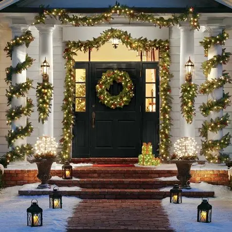 Home Christmas Wreath Led Indoor And Outdoor Waterproof Customizable Christmas Decoration Led Garlands