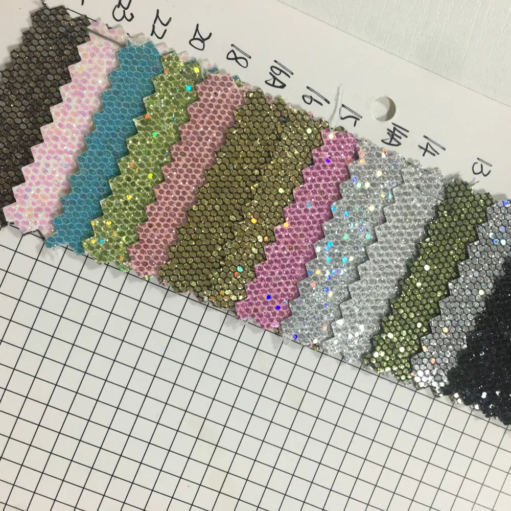 facy classical fine glitter fabric with tc backing for crafts from guangzhou glitter factory