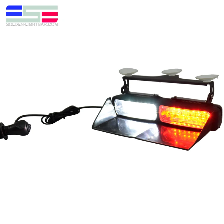 Suction Cups Mount Emergency Warning Red White LED Visor Strobe Light