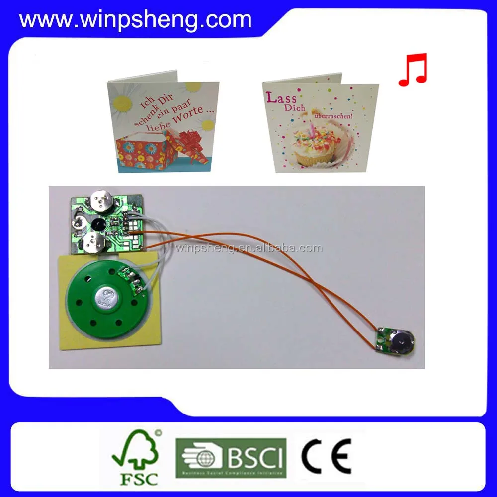
Voice chip device push button recordable sound module for greeting cards 