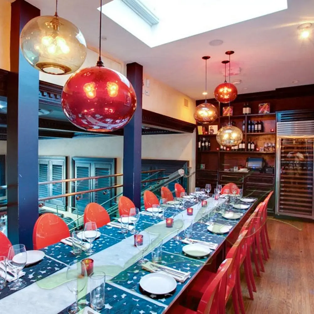 
Modern Contemporary Hand Blown Color Glass Ball LED Ceiling Hanging Chandelier Pendant Light for Kitchen Room 