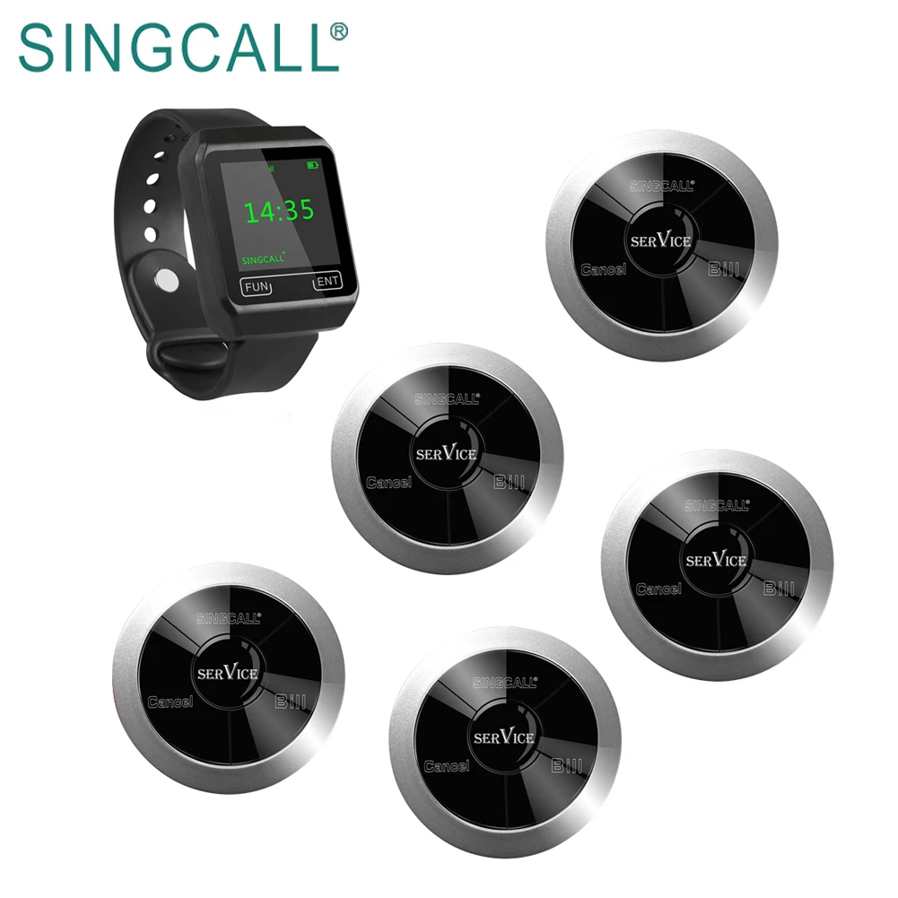 SINGCALL 433 92 МГц наручный пейджер для ресторана Беспроводная система