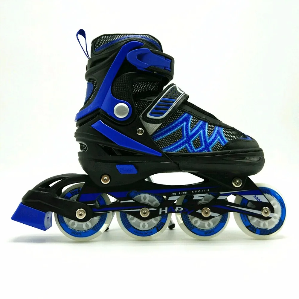 2022 adjustable flashing single row PU wheel inline roller skates