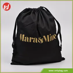 Cheap manufacturer factory price custom logo recycle underwear cloth shoes houseware black organic cotton dust drawstring bag