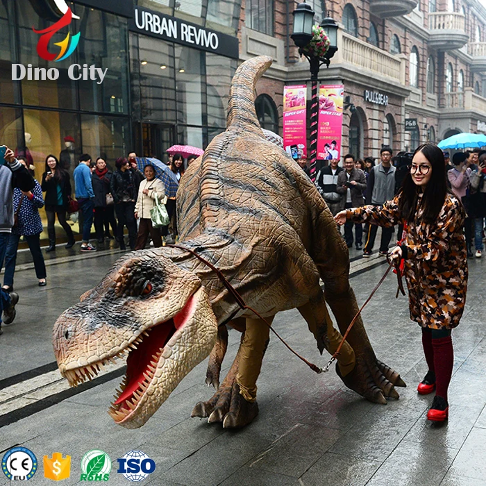 Lifelike Adult Big T-rex animatronic Walking raptor dinosaur costume