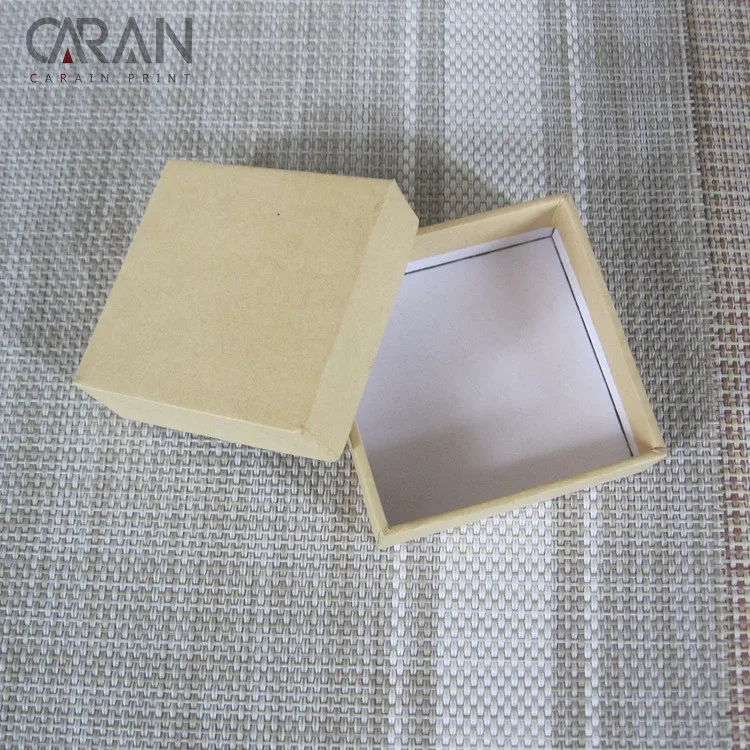 
Plain Brown Kraft Paper Laminated Grey Board Bulk Small Gift Packing Box with Cap Lip 