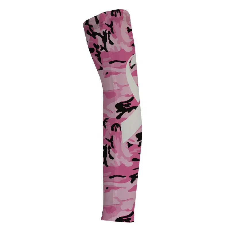 Pure Breast Cancer Awareness Custom Pink Camo Printed Arm Sleeves Wholesale