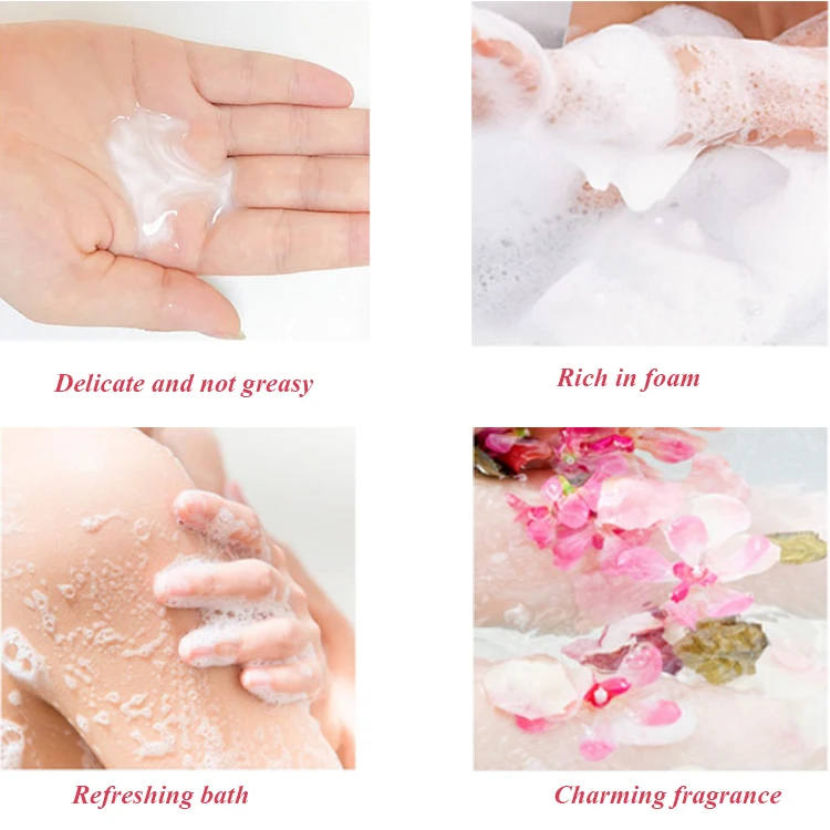 
828ML Private Label Natural Skin Whitening Essential Oil Organic Body Wash 