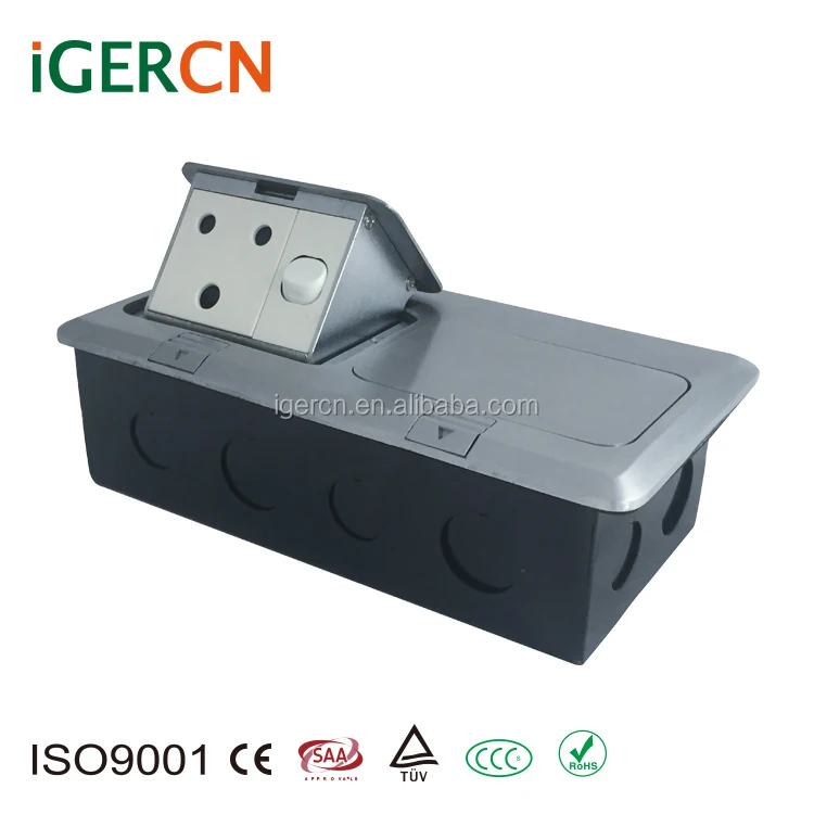 SA and india style pop up electrical outlet floor socket HGD-3F /factory promotion electric aluminum alloy cover floor box