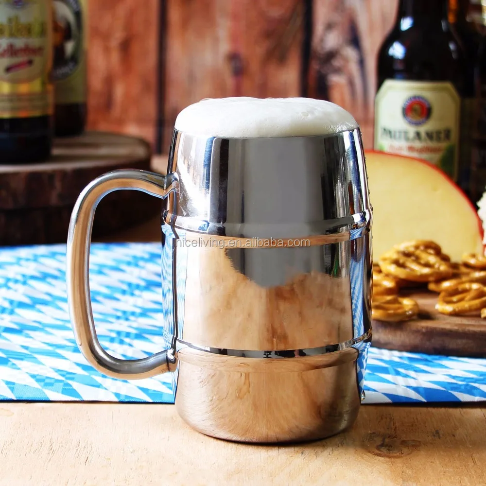 Excellent Stainless Steel Beer Barrel Mug 14oz / 400ml
