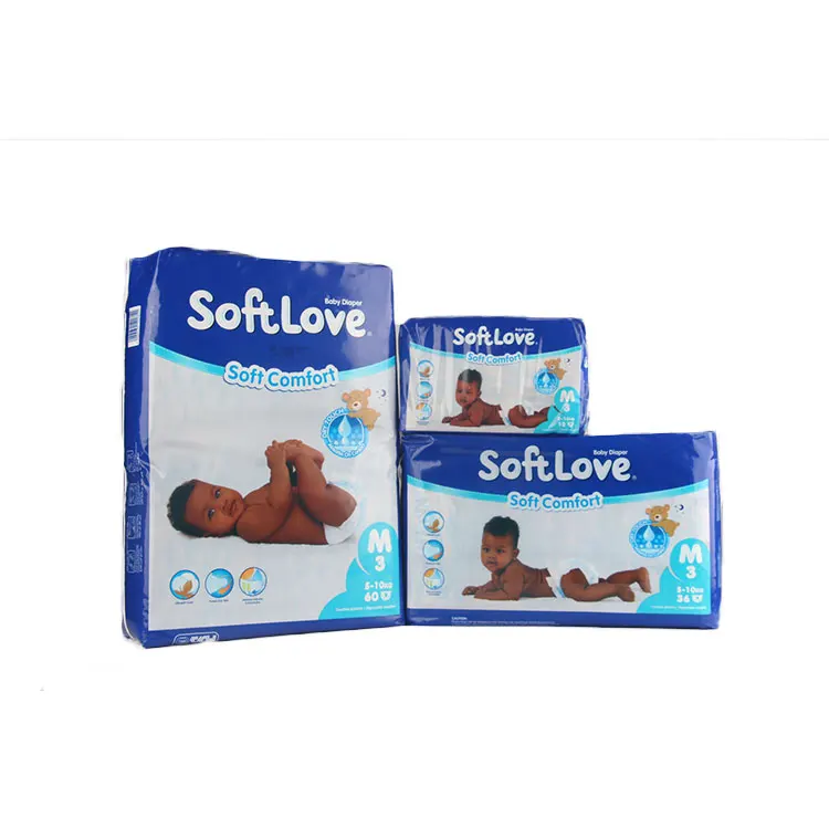Softlove Новый стиль супер поглощения детские одноразовые подгузники дышащие