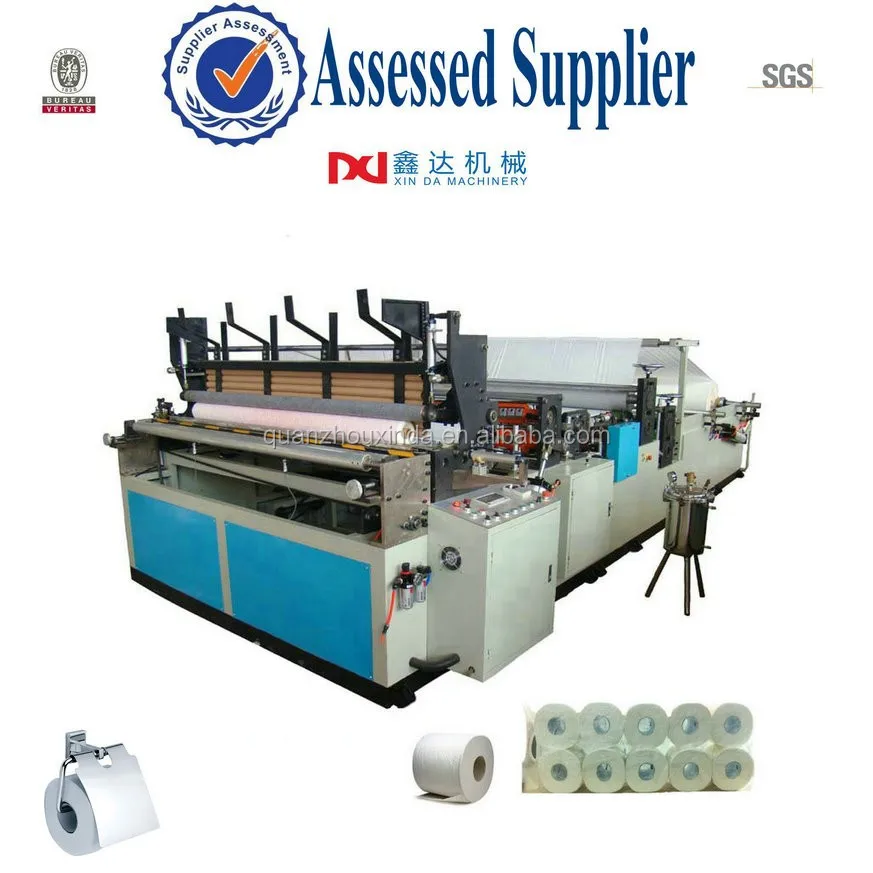 Automatic embossing perforated rewinding washroom toilet paper roll machine
