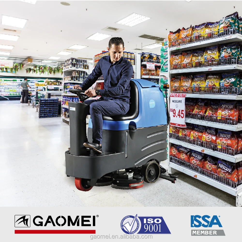 R56BT China GAOMEI walk behind floor cleaning auto scrubber with pads