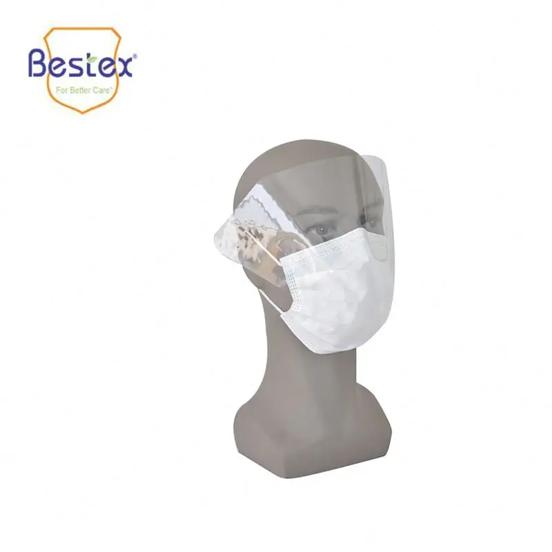 
Fluid Protection Surgical Face Masks with Eye shield 