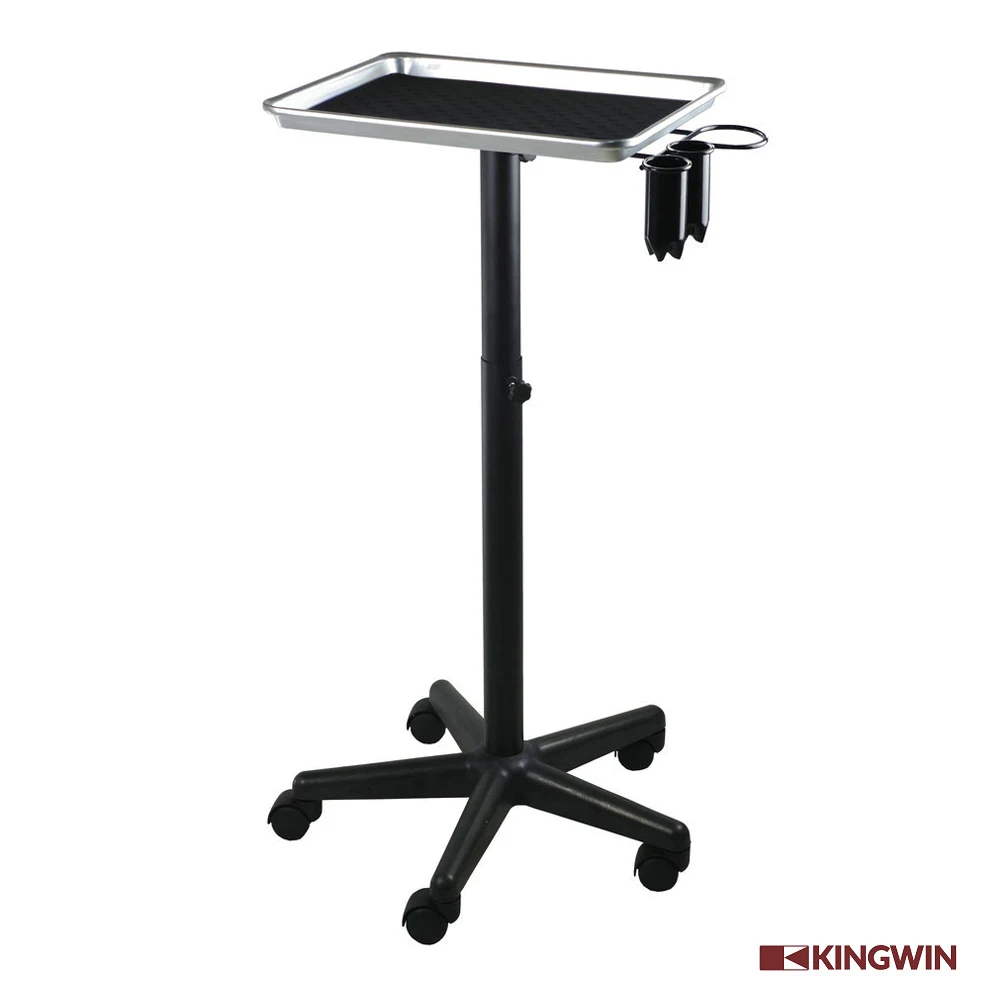 Салонный парикмахерский серебристый алюминиевый сервисный лоток с держателями приборов