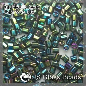 High Quality Fashion JS Glass Seed Beads - 605# Iris 2-CUT Beads For Garment & Jewelry