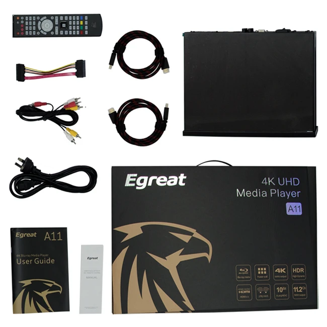 Egreat A11 dual H-D-M-I outputandroid tv box 1tb hdd media player media player 12v android media player
