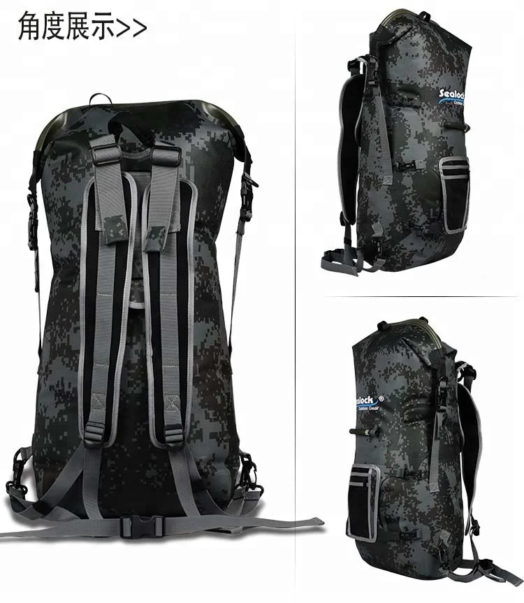 High quality Sealock 600D TPU camouflage waterproof outdoor sport Swimming water dry bag with Silk printing Backpack