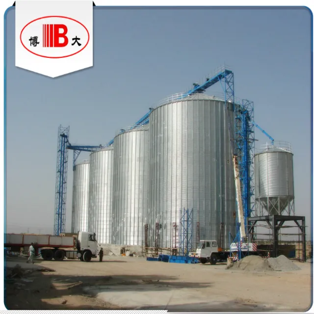 
Corn storage steel silos with flat bottom silos equipped with sweep auger 