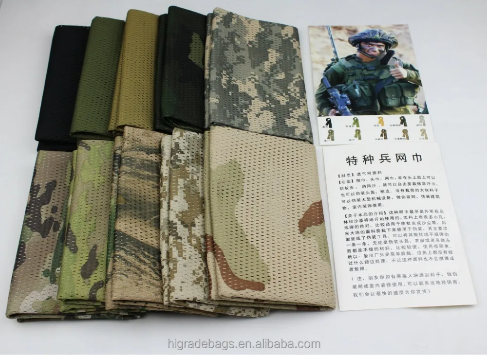 polyester camo net camouflage military scarf of A commando caul scarves