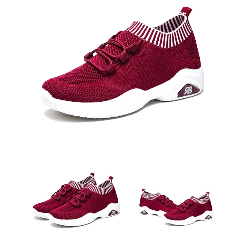 
flat sole running pink woman sports oem female shoes 