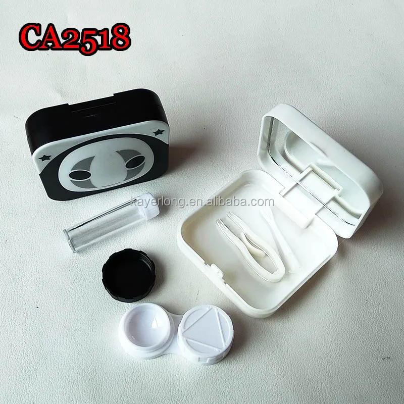CA2518 no face cartoon scare colorful contact lens case