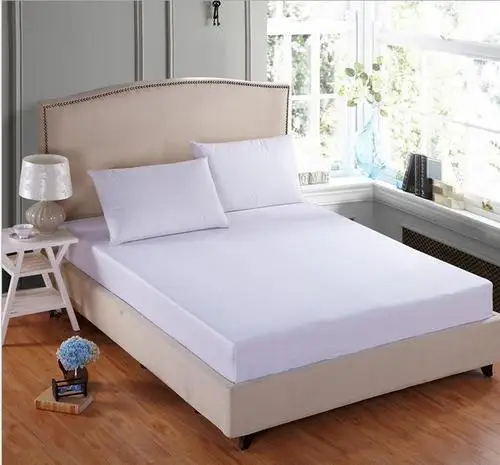 Chinese 100 cotton luxury bedding set plain white king size elastic hotel fitted sheet with elastic corners