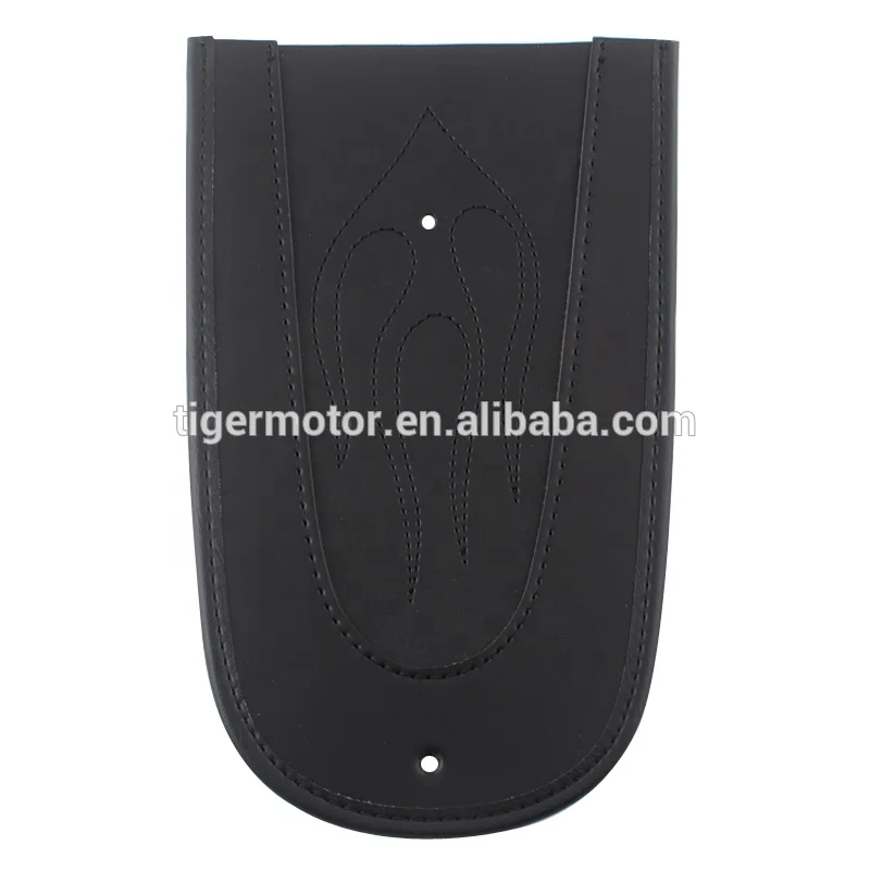 Запасные части для мотоцикла, черный кожаный нагрудник с пламенем для заднего крыла, подходит для Harley Sportster, Соло сиденье XL 883 1200 2004-2019, новинка